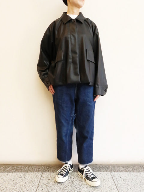 synthetic leather shirt JK