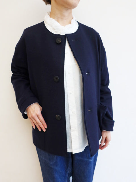 ウールミルドスムース<br>ノーカラージャケット
