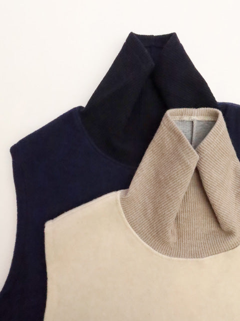 タートルネックプルオーバーベスト