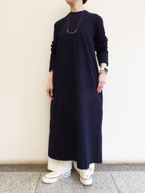 Slub Yarn<br>Long-Sleeve T-shirt Dress